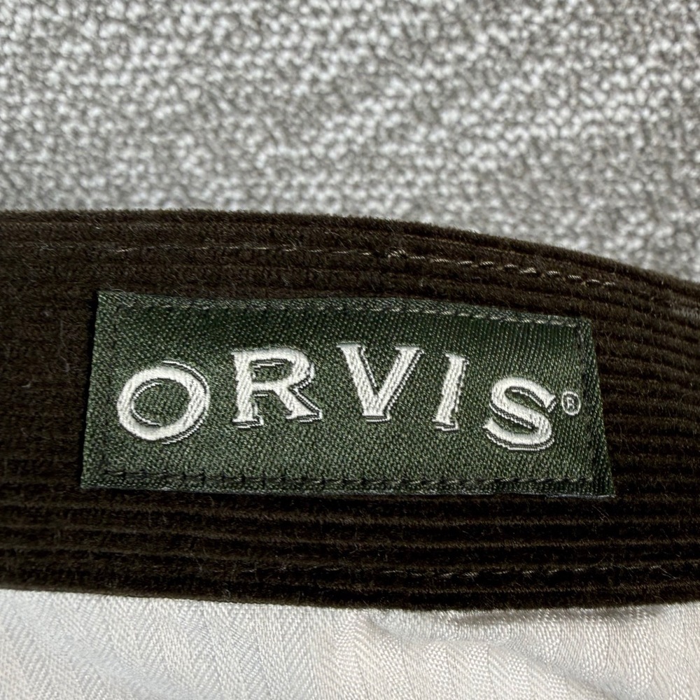 Orvis Corduroy Pants Mens 34 Green Flat Front Cotton Outdoor Classic Trousers - Picture 3 of 6